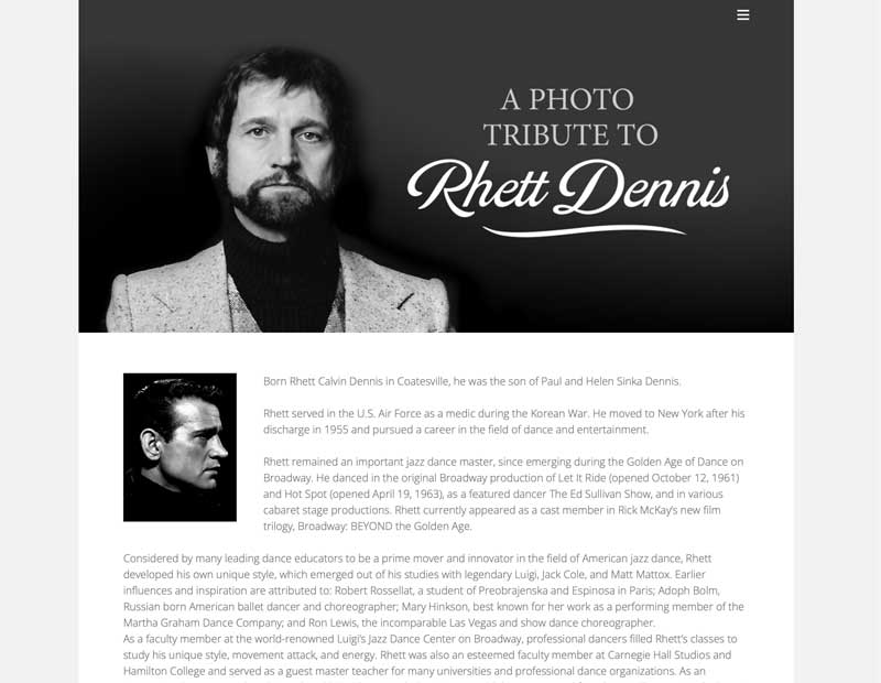 Photo Tribute To Rhett Dennis Website
